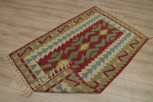 Turkish Green Kilim Medium Rug Anatolian Hand Knotted Tribal Oushak Carpet 4x6ft - Picture 5 of 12