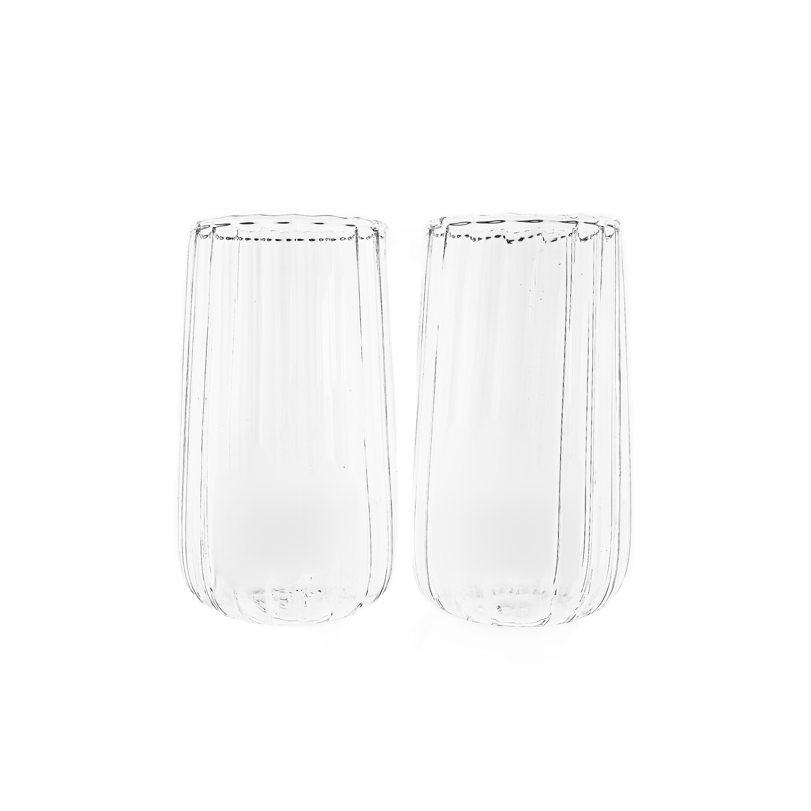 Стеклянный набор Luana Largo - 400 мл с рельефным рисунком из боросиликатного стекла