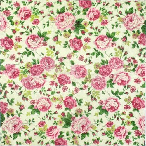 4 servilletas de papel individuales para decoupage y fiesta - tela rosa - Imagen 4 de 4