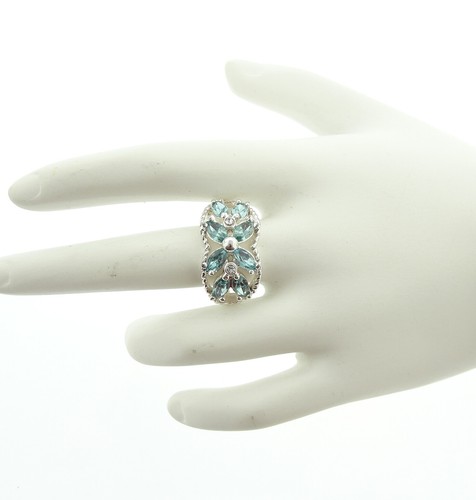 Avon Alsace Flowers Ring Rhinestone Silver Tone Costume Jewelry - Picture 8 of 9