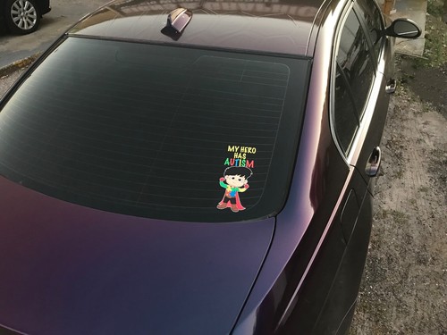 Autism Boy Sticker My Hero Has Autism Decal Autistic Awareness Bumper Sticker - Picture 9 of 9