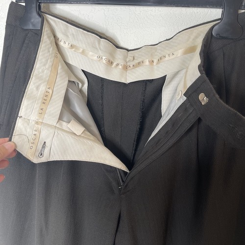 Oscar Dela Renta Wool Tencel Blend 2 Piece Mens Suit 42R W36 Brown *READ Desc - Picture 17 of 23