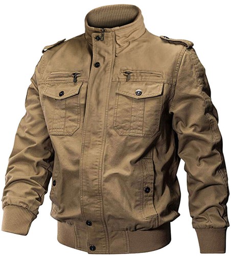 Herren Militär Cargo Jacke Baumwolle Mantel Armee Winter Arbeit Taktische Bomberjacke # - Bild 15 von 31