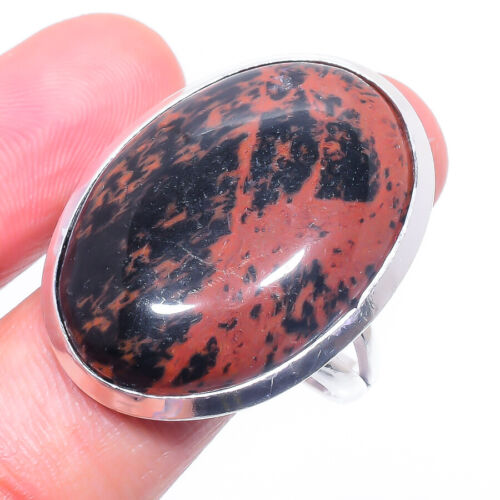 Mahogany Obsidian Gemstone Handmad 925 Silver Jewelry Ring Size 9.5 ARK-1477 - Picture 1 of 3