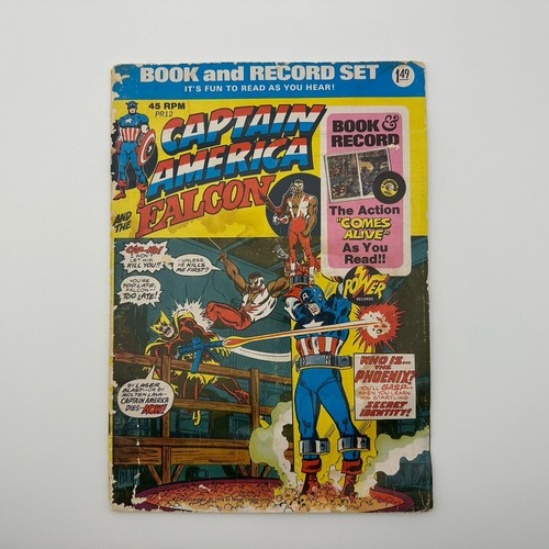 Lotto Marvel (2) Captain America Falcon Book & Record Set 1974 + Omega #1 1976 - Foto 2 di 8