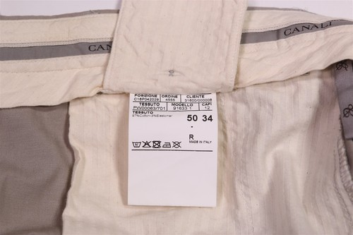 Canali Mens Pants Light Taupe Cotton Stretch Flat Front Chino 1934 Current 38x31 - Picture 9 of 9