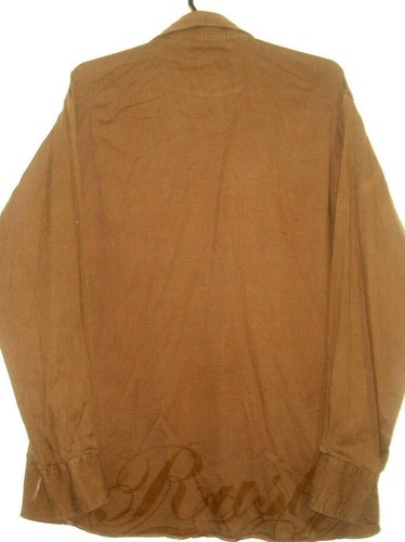 RUSTY MENS SIZE MEDIUM BROWN LONG SLEEVE BUTTON UP SHIRT - Picture 2 of 6