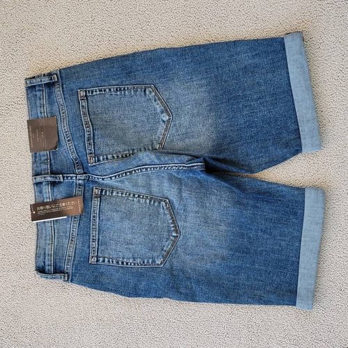 Banana Republic Women 10" Denim Shorts Blue Stretch Pockets High Rise 4/27 - Picture 2 of 12