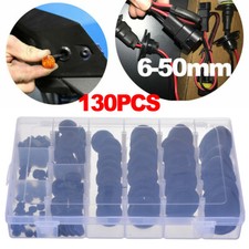 130 Pieces 6mm - 50mm Cable Blanking Rubber *Closed* Grommets Assorted Box