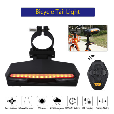 Bike 64 LED Rechargeable Tail Warning Light Turn Signal Light with Control Lever