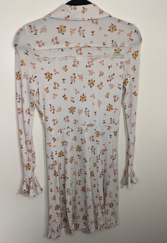 Vestido Free People Good Days Floral Manga Larga Campana Mini En Crema XS - Imagen 3 de 11