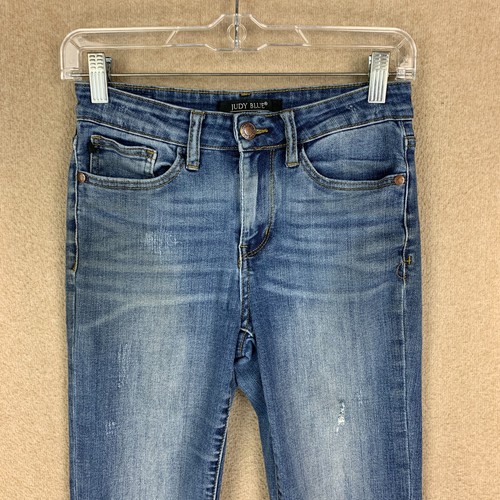 Pantalones de mezclilla Judy Blue talla 26 * 26x25 para mujer azules ajustados desgastados tiro alto - Imagen 2 de 13