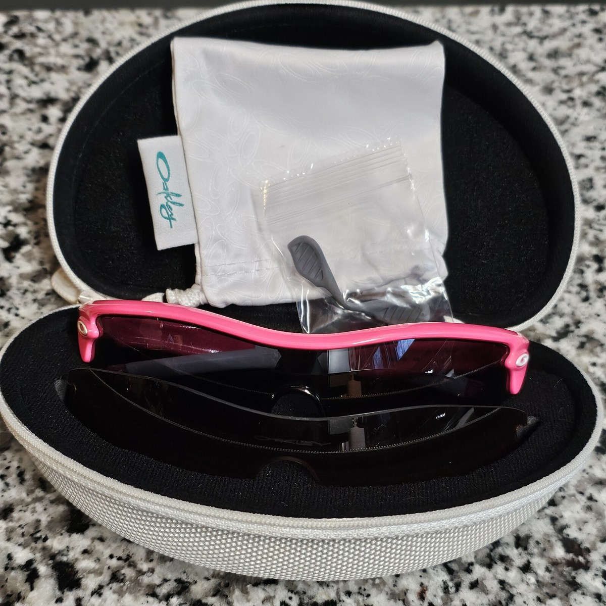 Oakley OO9184-09 Radar Shield Sunglasses Pink White w/ Case