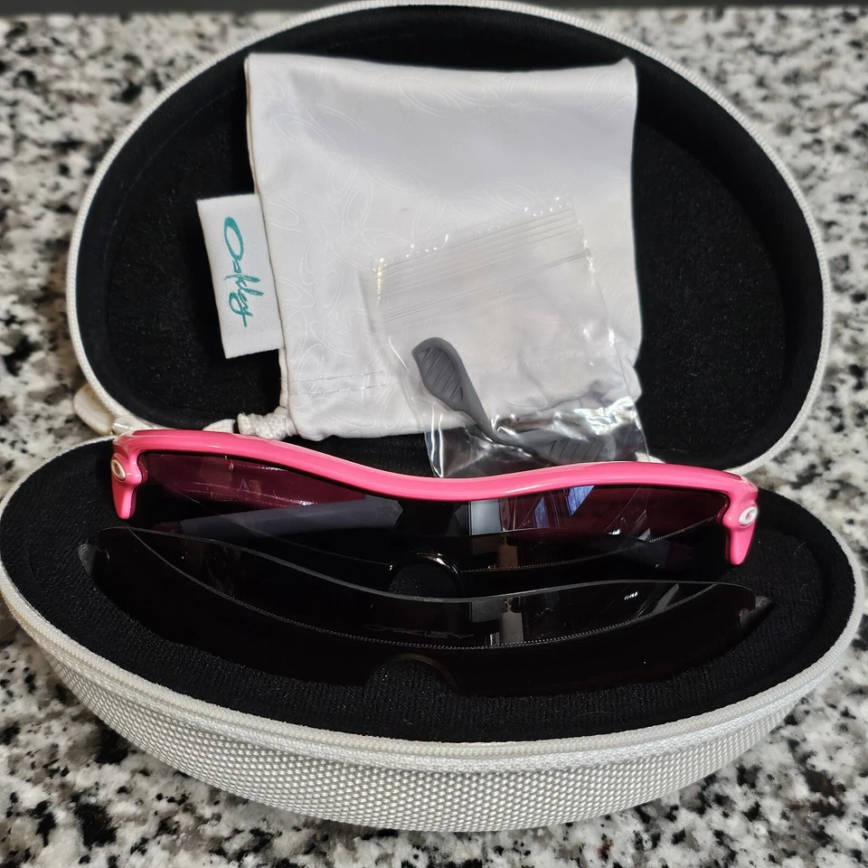 Gafas de sol Oakley OO9184-09 Radar Shield rosa blanco con estuche bolsa lentes