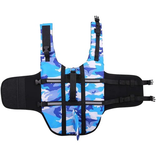 Pet Dog Life Jacket Vest Clothes Vest Collar Harness Summer Swimwear Clothes New - Picture 3 of 11
