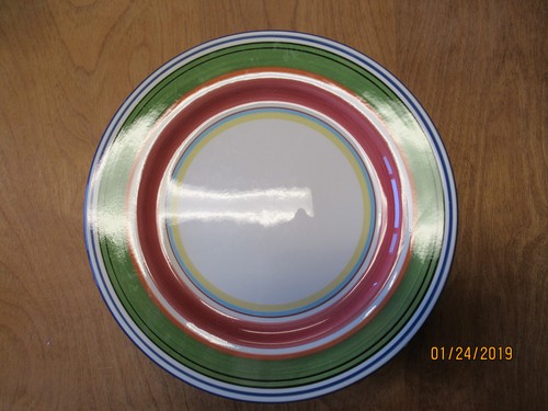 Pottery Barn ESPADRILLE STRIPE Dinner Plate 10 3/8" Multicolor 1 ea 7 available - Picture 2 of 4