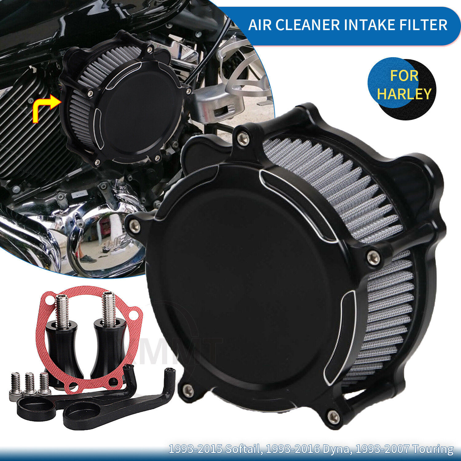 Air Cleaner Gray Intake Filter For Harley Dyna Super Wide Glide FXDWG ...
