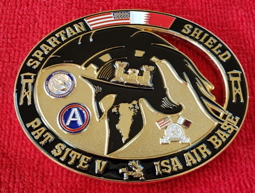US NAVY ISA AIR BASE SPARTAN SHIELD  BAHRAIN CHALLENGE COIN (USCG US ARMY USMC - Bild 1 von 2