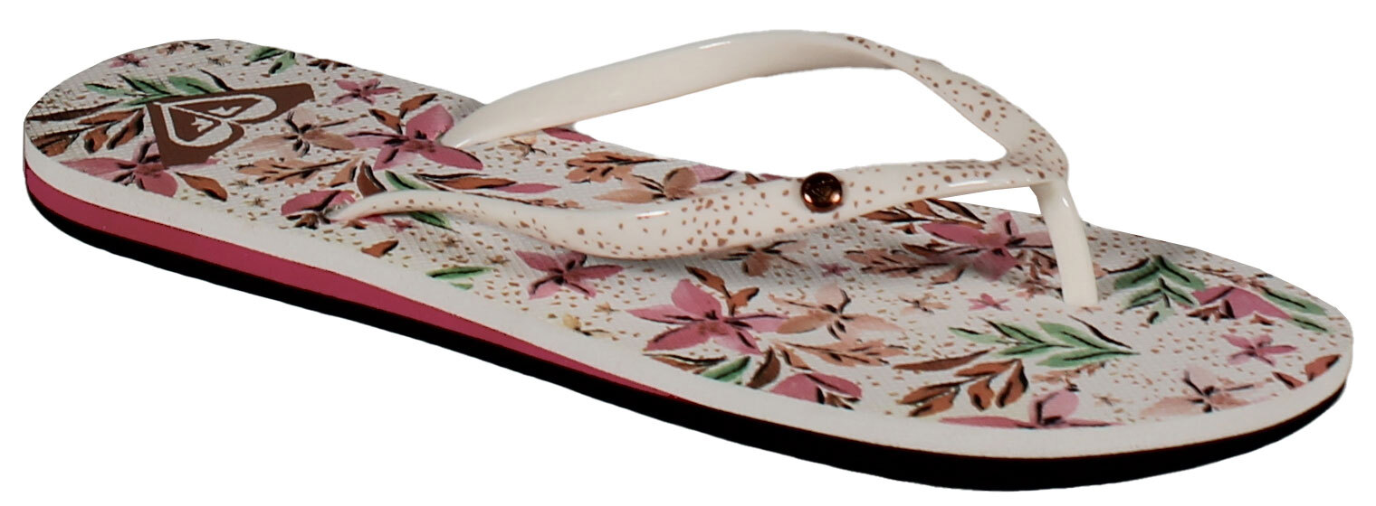 Сандалии Roxy Portofino - Белые с цветочным рисунком - Новинка