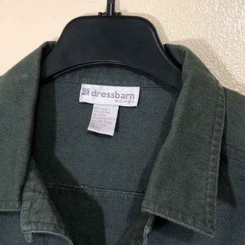 Dress Barn Womens Linen Shirt Tab Sleeve Plus Size 14W 16W Business Casual Work - Picture 5 of 12