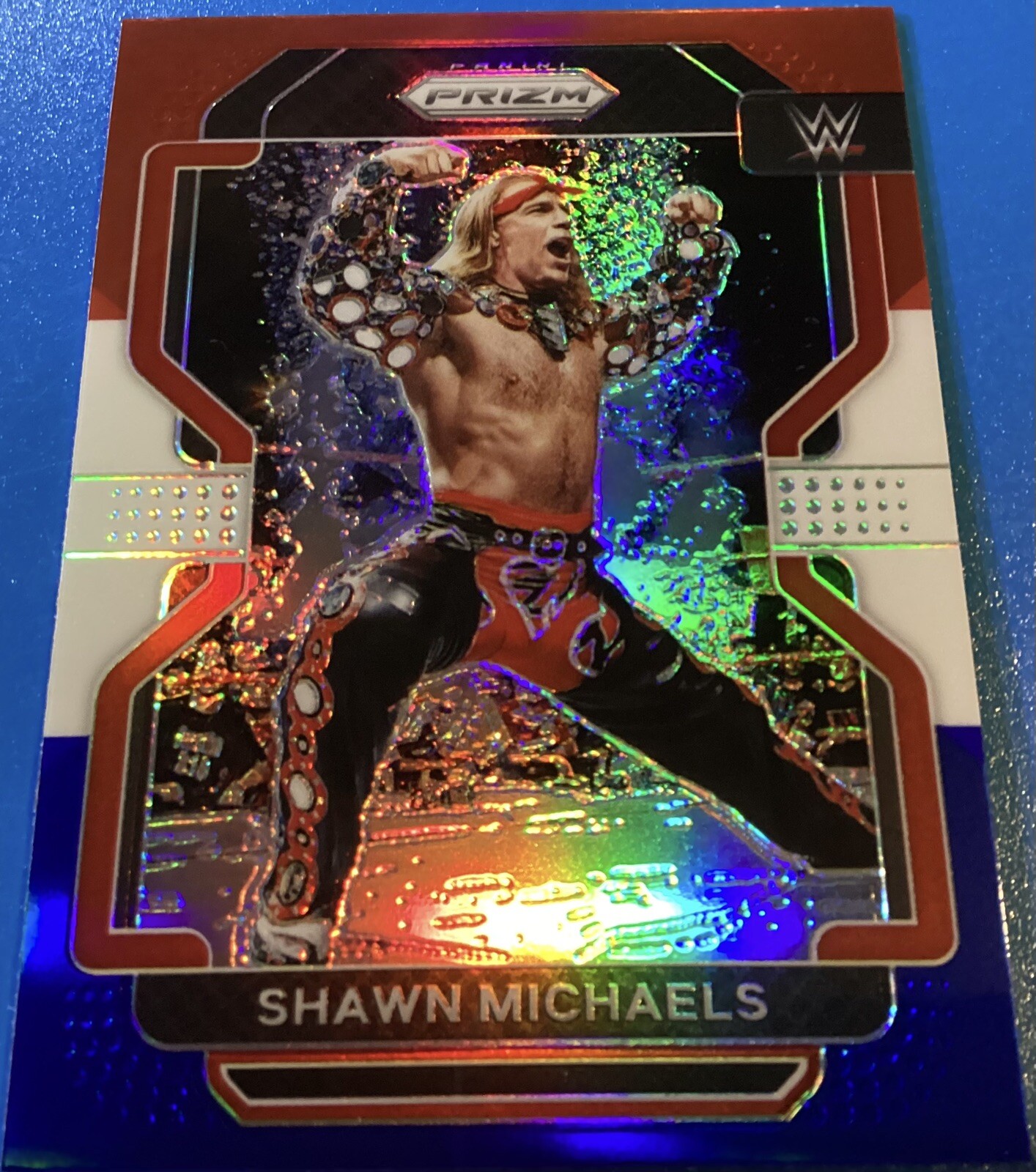 2022 Panini Prizm WWE Red White Blue Prizm Shawn Michaels #199 Legend
