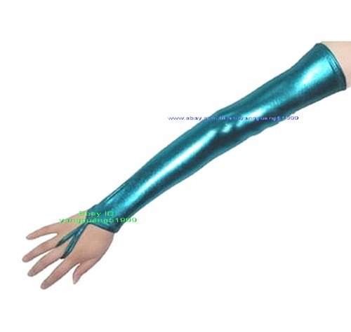 Sexy Women Long Gloves 15 Color Shiny Metallic Glove Unisex Long Gloves F445 - Picture 5 of 14