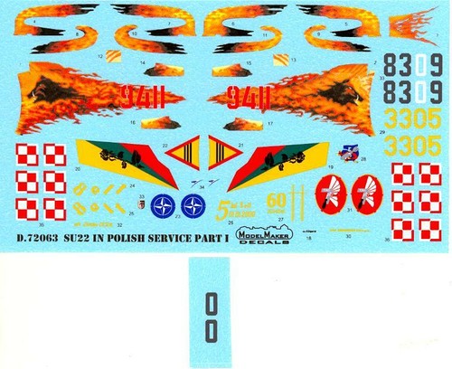 Model Maker Decals 1/72 SUKHOI Su-22 "FITTER" Polish Air Force Part 1 - Picture 2 of 5