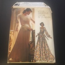 1974 VOGUE Americana OSCAR DE LA RENTA 1139 CUT Missing Cuff A SZ 10