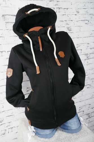 Damen Sweat Jacke Kapuze Hoodie Fleece gefüttert Übergangsjacke UNI S- 7XL - Bild 17 von 83