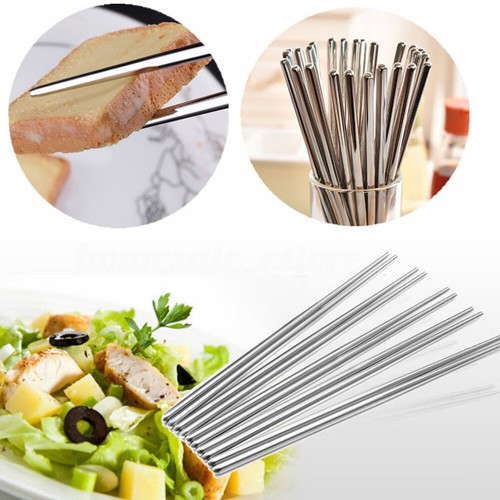 10 paia di bacchette riutilizzabili, in acciaio inox placcato in titanio arcobaleno, bacchette giapponesi, cinesi e coreane, lavabili in lavastoviglie, 22 cm (bastoncini colorati