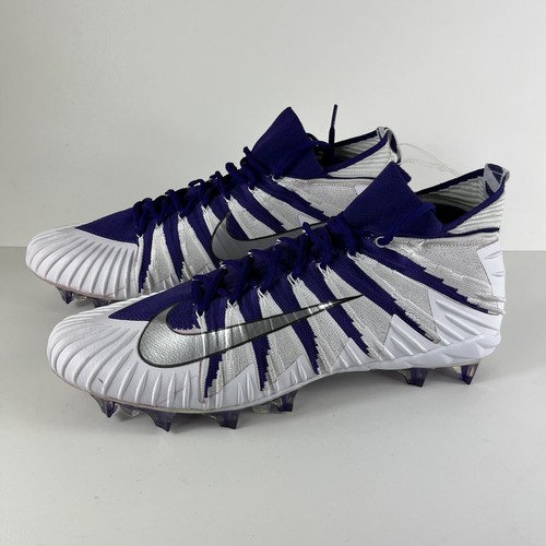 Nike Alpha Menace Elite Football Cleats Mens 16 White/Purple Grip AJ6547-500 - Picture 4 of 11
