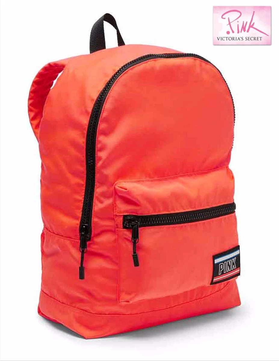 NWT Victoria s Secret PINK Campus Neon Orange Lightweight Backpack School Bag