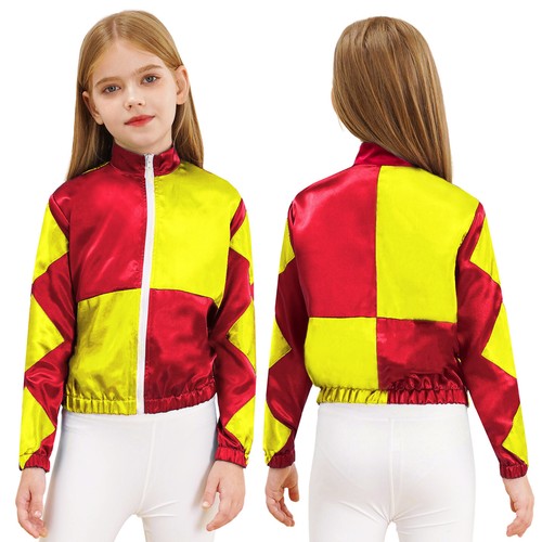 ~Girl Jacket Racehorse Costume Recital Horse Riding Racer Racing Ouertwear - Picture 22 of 51