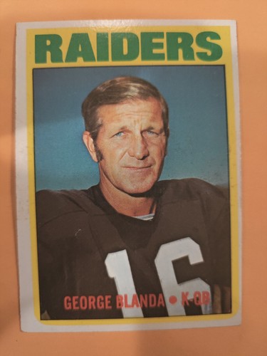 1972 Topps George Blanda Football Card #235 Oakland Raiders