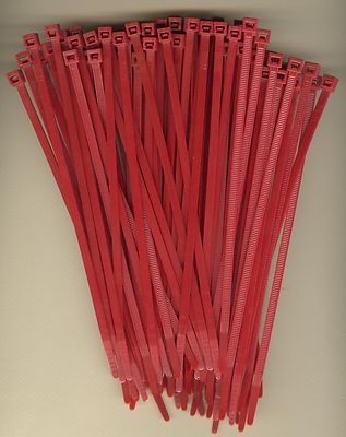 CABLE TIES WIRE TIES RED NYLON 7/" LOT OF 100 NEW MADE IN USA