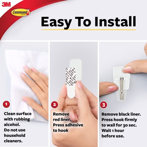 Command Small Wire Toggle Hooks, Damage Free Hanging Wall Hooks with Adhesive... - 第 7/10 張圖片