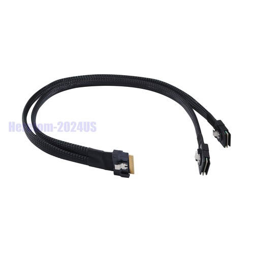 Cable Mini SAS Slimline SAS 4.0 SFF-8654 8i 74 pines a doble SFF-8087 50 cm - Imagen 7 de 15