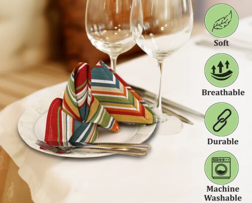 Cloth Napkins Set Of 12 Cotton 100% 20x20 Inches Napkins Cloth Washable Soft Abs - Picture 5 of 9