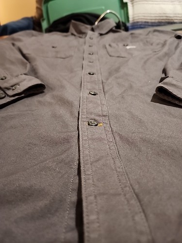 Carhartt Rugged Flex Men's XLT Relaxed Fit L/S Gray Midweight Button Up EUC. R12 - Picture 2 of 11