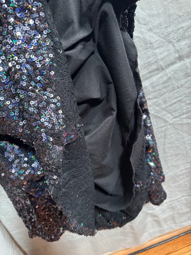 Badgley Mischka Saphire Blue Sequin Gown Sz 10 Draped Bottom Formal Luxury $770 - Picture 12 of 18