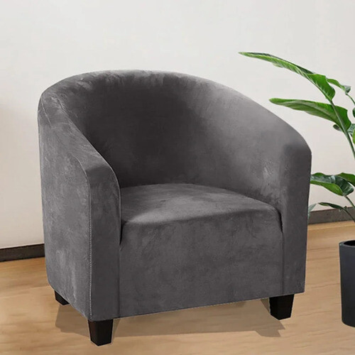 Velvet Stretch Spandex Armchair SofaSlipcover Cover Removable Sofa Protect Cover - Picture 5 of 28