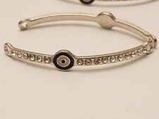 Alloy Rhinestone Link with Enamel, Grade A, Curved Tube, Marine Blue, Platinum