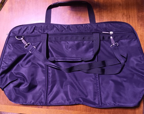 Lands’ End Carry-All Bag Nylon Travel Duffle Bag 33” Black/Espresso  - Picture 1 of 9