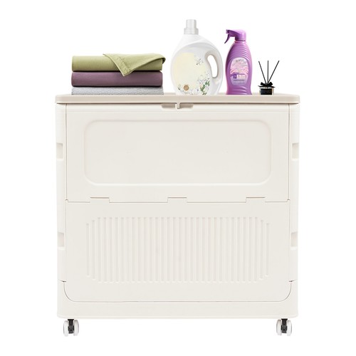 122L Foldable Laundry Hamper Rolling Laundry Basket Cart with Wheels Collapsible - Picture 9 of 24