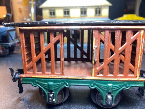 2 VINTAGE 1900s-1910s MARKLIN 1 GAUGE CATTLE WAGONS PAUL COLE ORIGIN C-5/6 GRADE - Picture 4 of 20