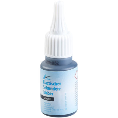 AGT Elastischer Sekundenkleber mit Dosierspitze, 20-g-Flasche, schwarz ...