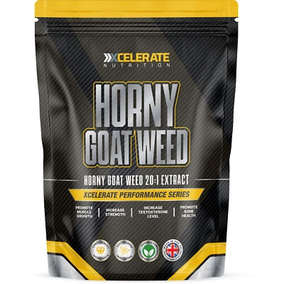 XCELERATE NUTRITION Horny Goat Weed Capsules 13,000mg Per Cap 30% Lcariin Natural Strong Goatweed