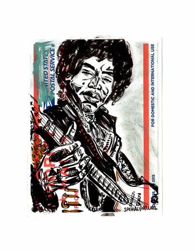 Jimi Hendrix RIP Guitar Music Street Art Graffiti Sticker Drawing Priority Mail1