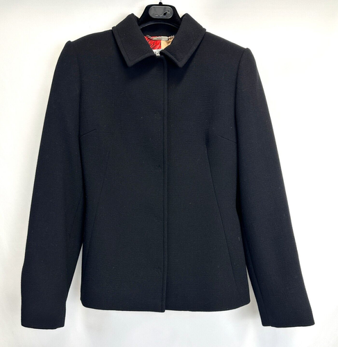 DOLCE & GABBANA Angora Blazer Coat Jacket 46 10 Black Long Sleeve Floral Lined - Picture 3 of 15