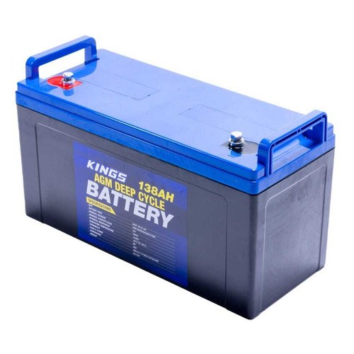 Kings 12V 138Ah AGM Deep Cycle Battery + 6m Lead For Solar Panel Extension - Picture 2 of 9